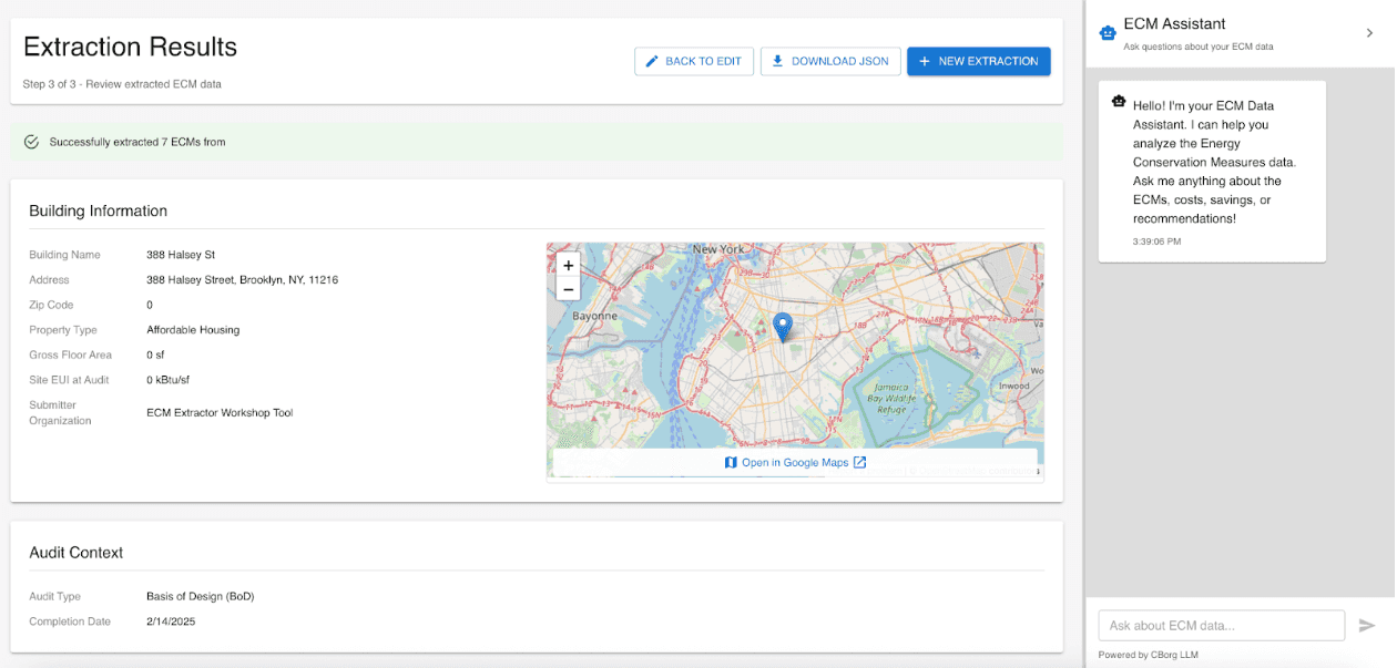 Building Energy Conservation Measure Extraction App